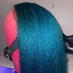 30 inch teal lace frontal wig